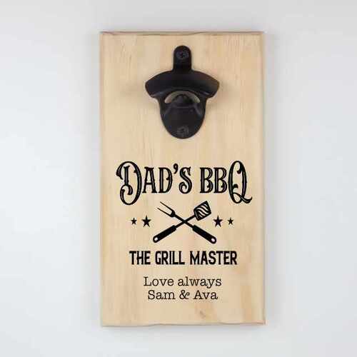 Personalised Hanging Bottle Opener-Dad's BBQ Grillmaster