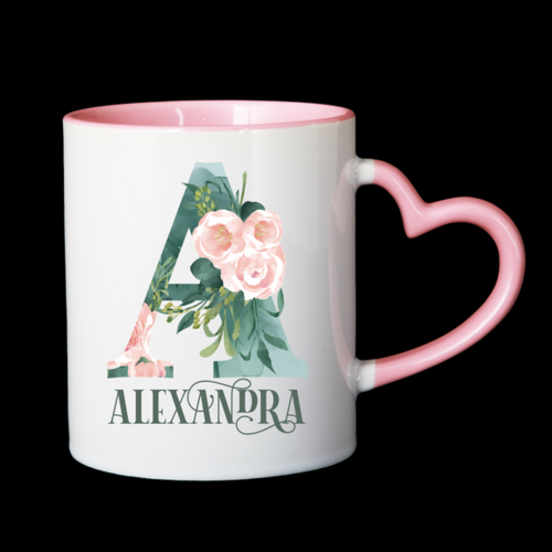Personalised Mug - Monogram - Pink