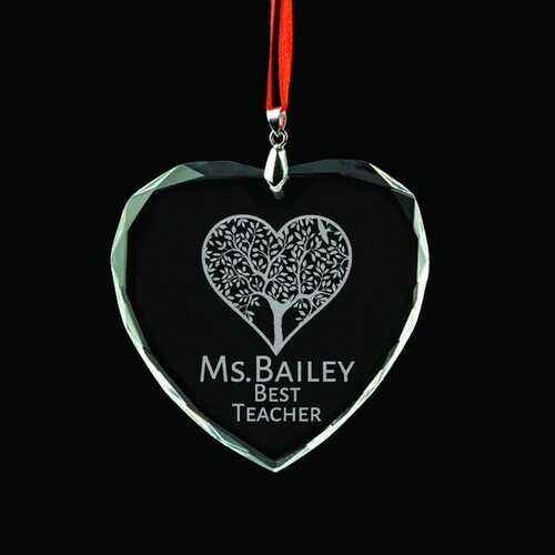 Best Teacher Personalised Crystal Ornament