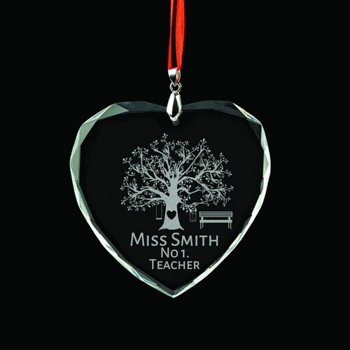 No1. Teacher Personalised Crystal Ornament