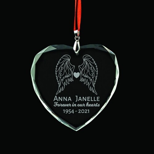Forever in our Hearts Personalised Crystal Ornament