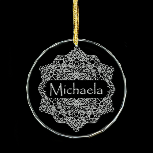 Mandala Personalised Glass Ornament