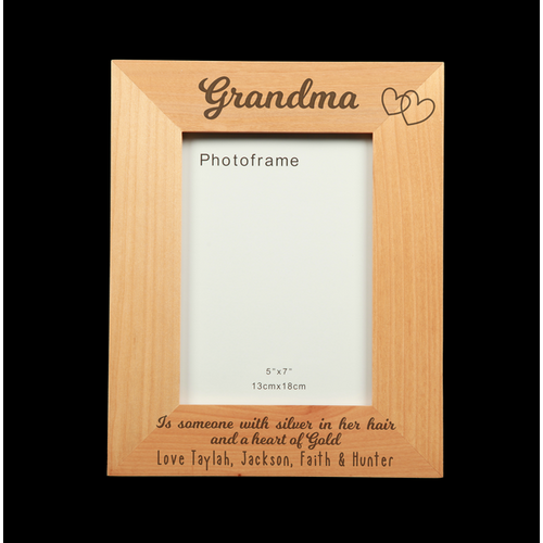 Personalised Photo Frame - Heart of Gold - Grandma