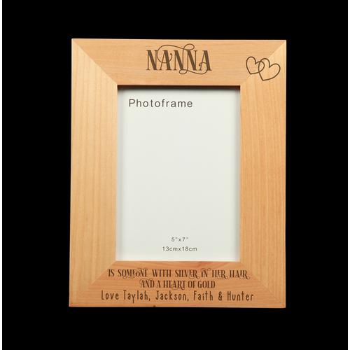 Personalised Photo Frame - Heart of Gold - Nanna