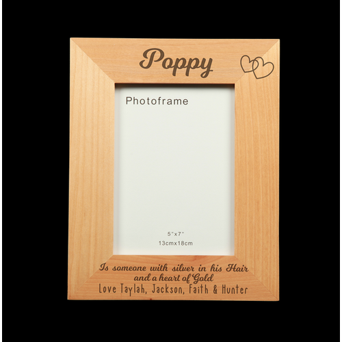 Personalised Photo Frame - Heart of Gold - Poppy