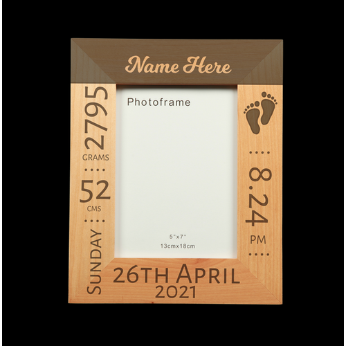 Personalised Photo Frame - Baby's Birth Details