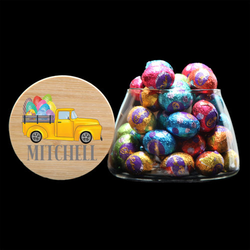 Personalised Round Bottom Lolly Jar  - Pickup Truck 