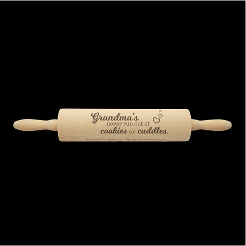 Engraved Rolling Pin - Cookies & Cuddles
