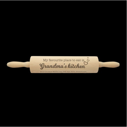 Engraved Rolling Pin - The Place To Eat