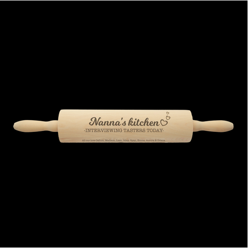 Engraved Rolling Pin - Interviewing Tasters