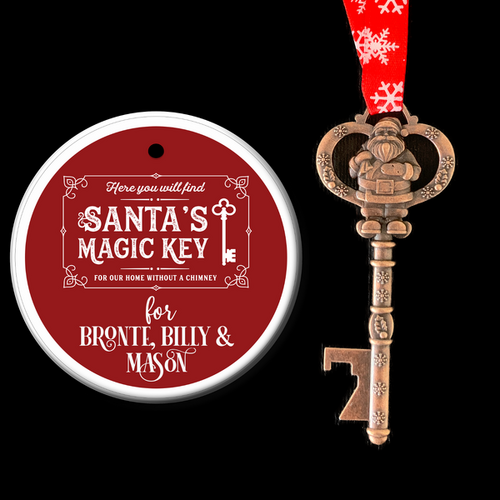 Santa's Magic Key with Ceramic Round Ornament