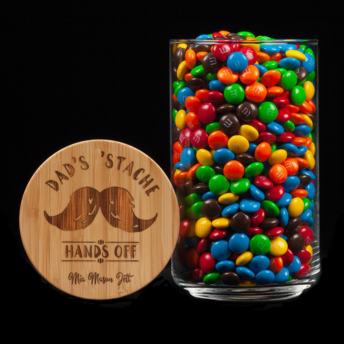 Personalised Lolly Jar - Hands Off Dad's 'Stache