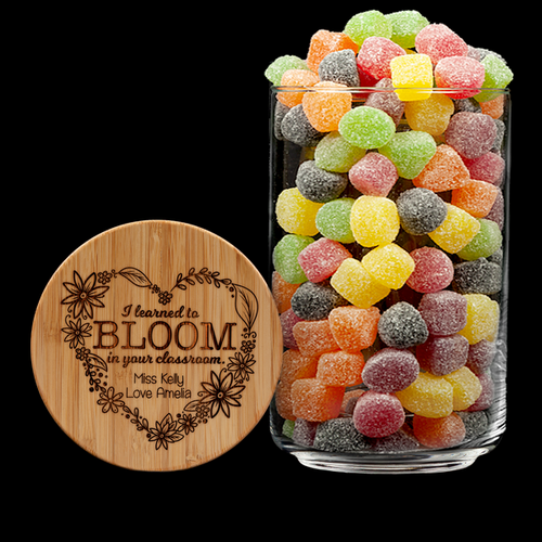Personalised Teacher Lolly Jar - I Learned To Bloom In Your Class