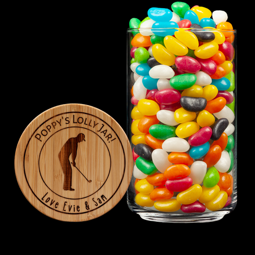 Personalised Lolly Jar - Golfer