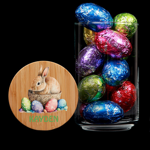 Personalised Lolly Jar - Easter Bunny in Basket