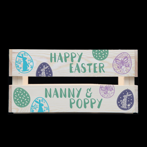 Wooden Personalised Crates  - Easter Eggs 