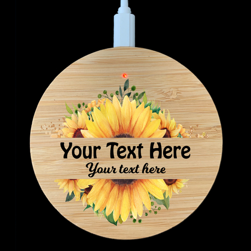 Wireless charger - Sunflower With Text