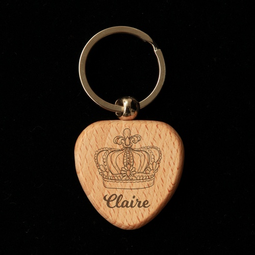 Heart Wooden Key Ring - Queen