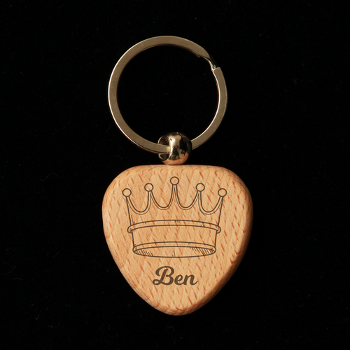 Heart Wooden Key Ring - King