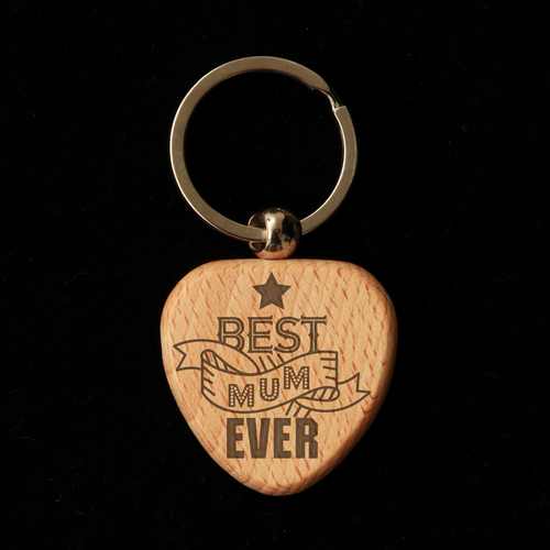 Heart Wooden Key Ring - Best Mum Ever