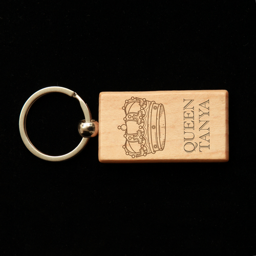 Rectangular Wooden Key Ring - Queen