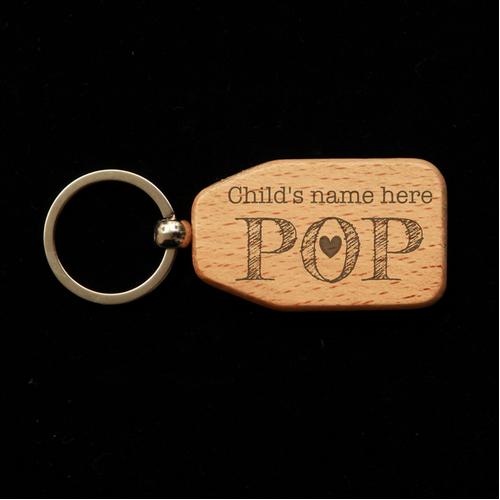 Trapezoid Wooden Key Ring - Pop