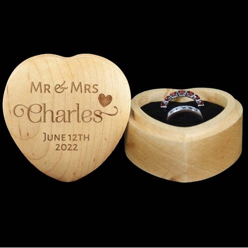 Heart Ring Box - Mr & Mrs Surname