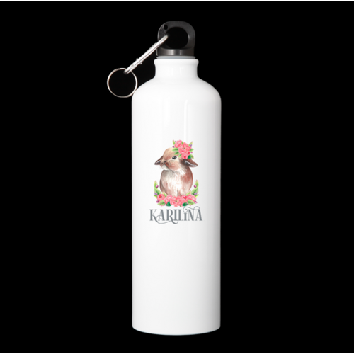Personalised Water Bottle - Floral Bunny 